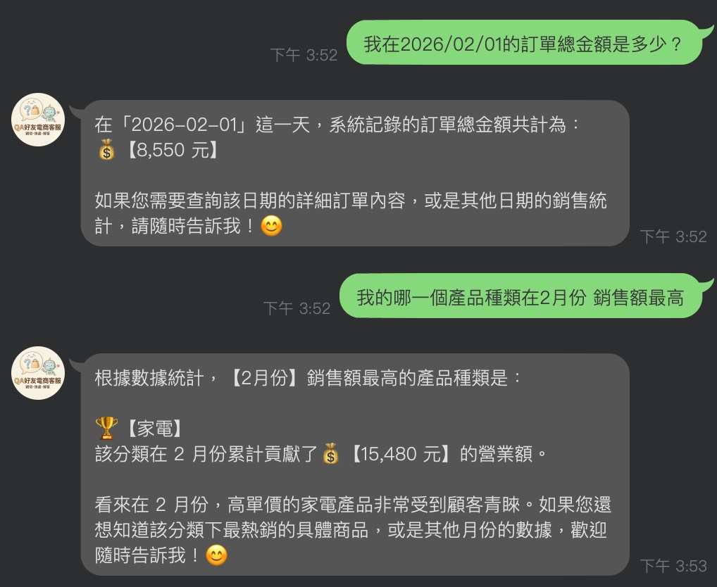電商詢價自動化 LINE OA 流程介面（已匿名）