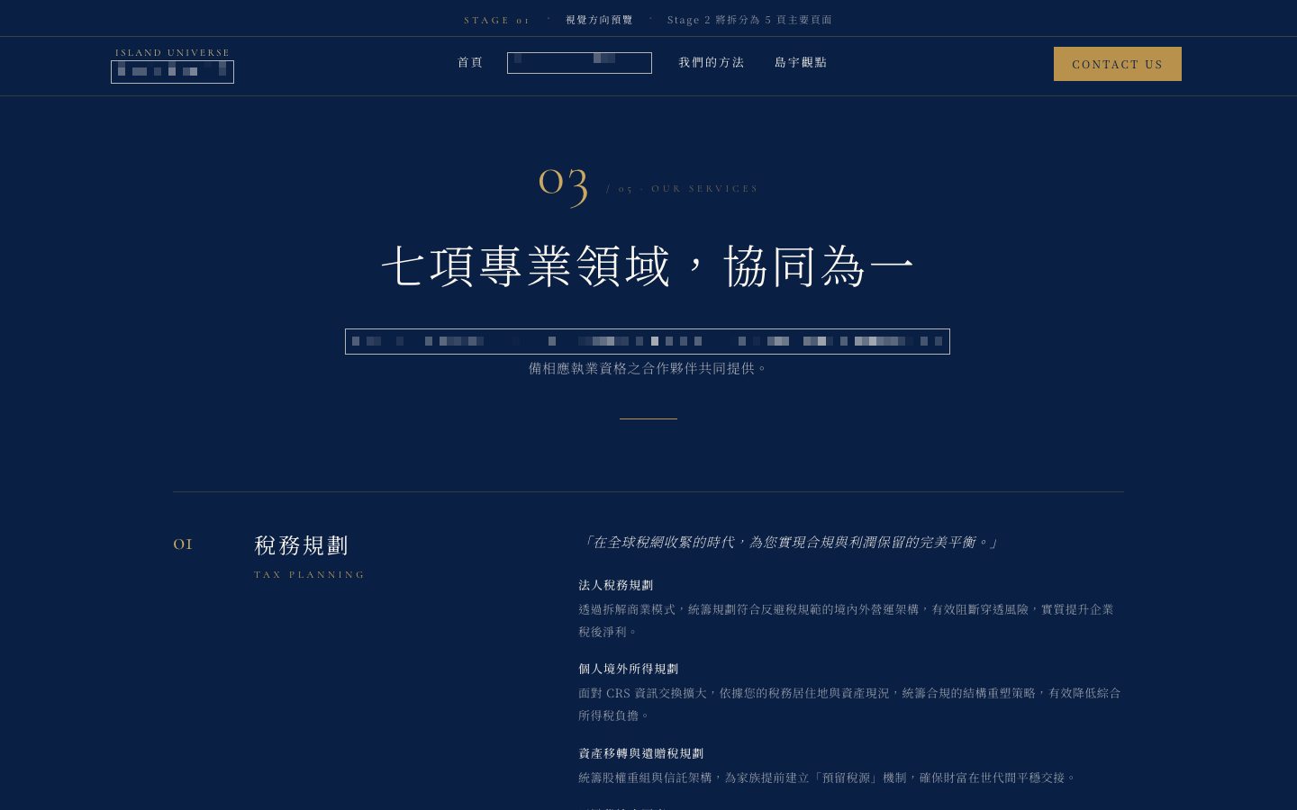 跨國家族辦公室官方形象站首屏（已匿名化）